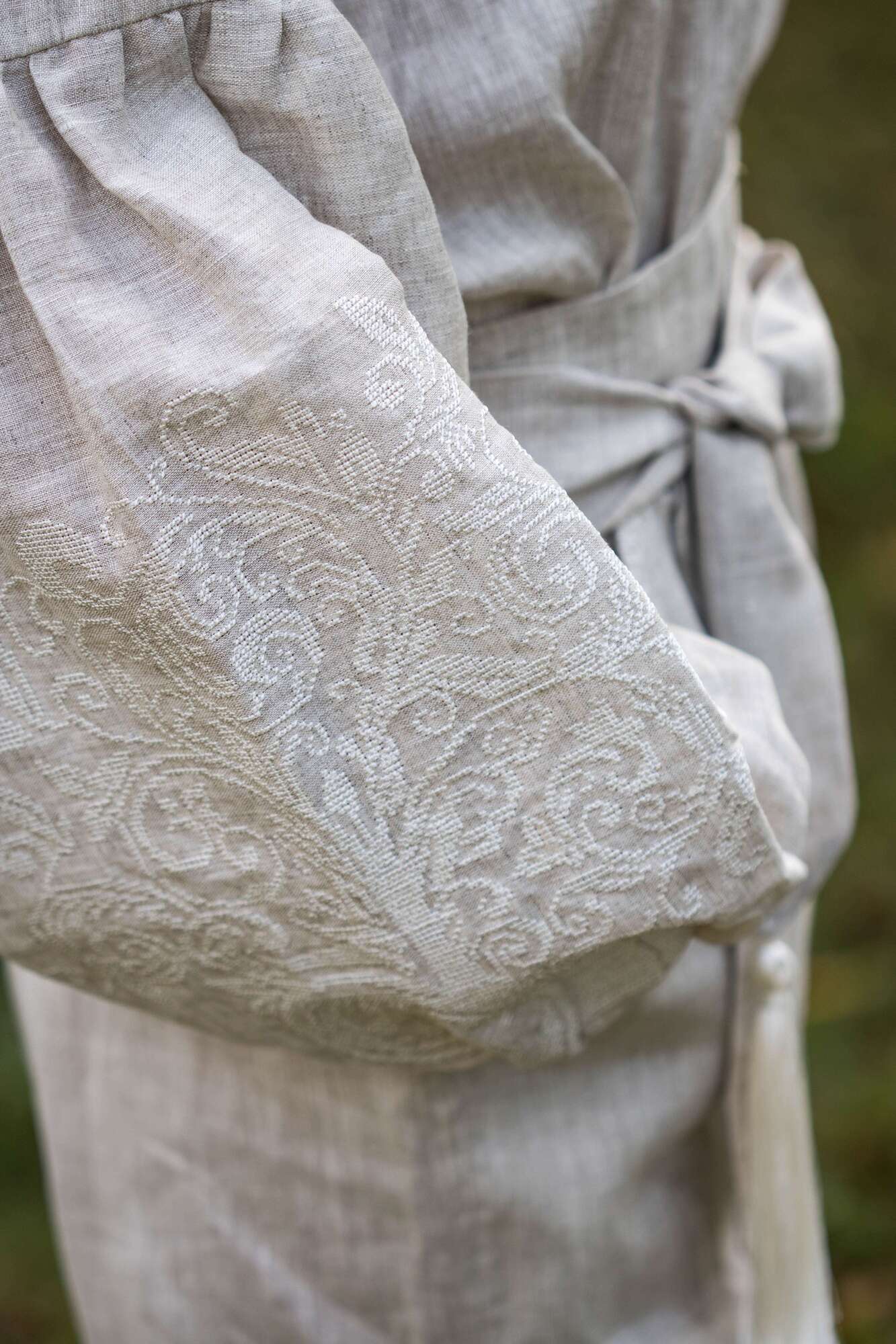 EMBROIDERED LINEN DUNGAREES BOHOSTYLE TREE OF LIFE