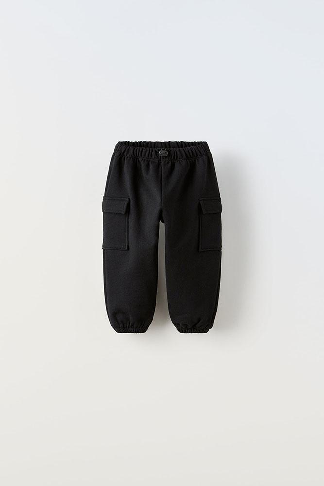 Плюшеві штани-карго Чорні