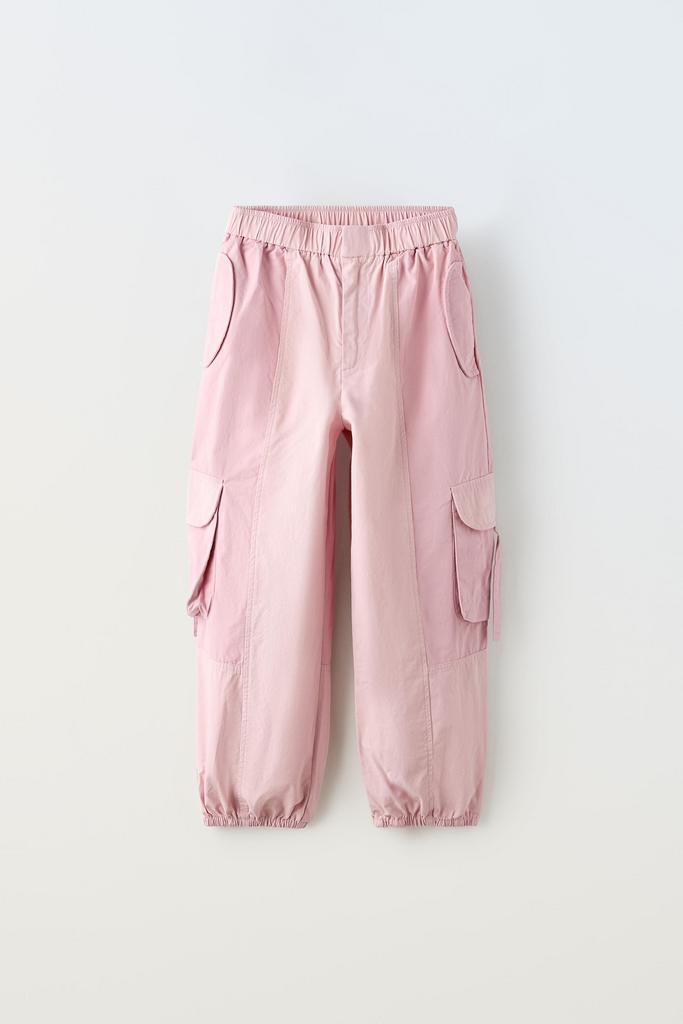 Контрастні штани-парашути Рожеві