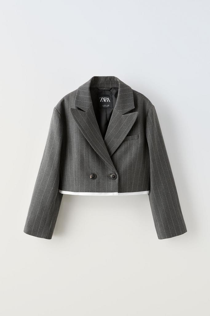 Блейзер у дрібну смужку Сірий