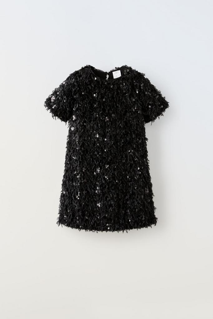 Сукня зі штучного хутра Чорна