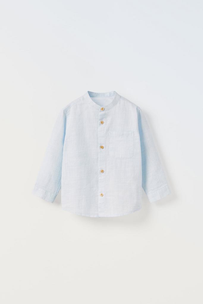 Накладна однотонна сорочка Блакитна