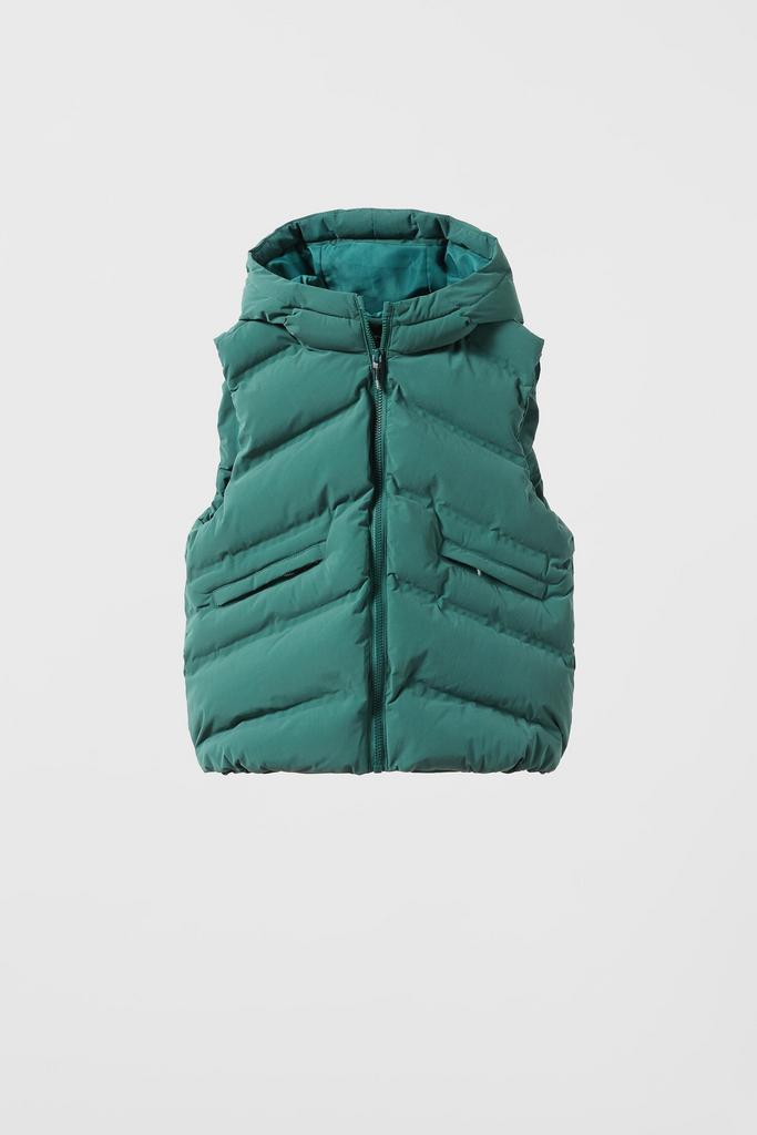 Стьобаний жилет із термообробленими швами Зелений