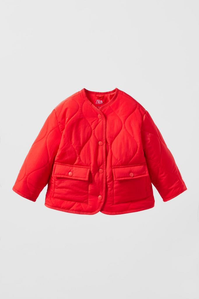 Стьобана куртка з кишенями Червона