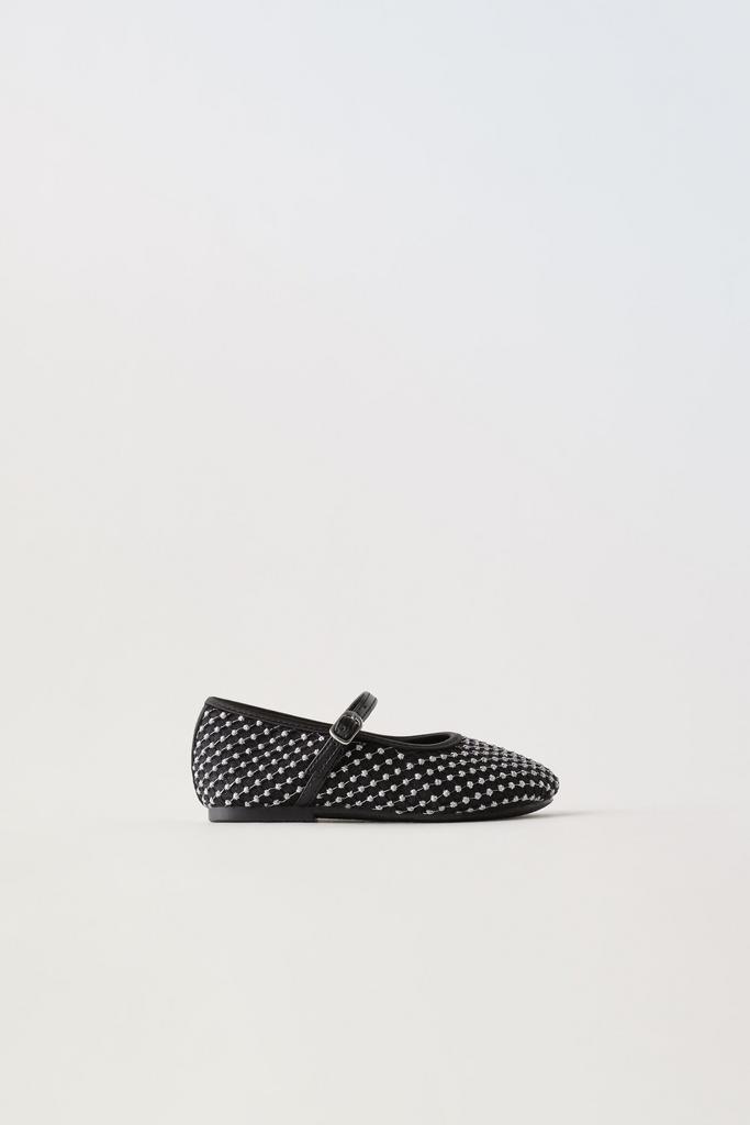 Балетки із сітки в горошок Чорні