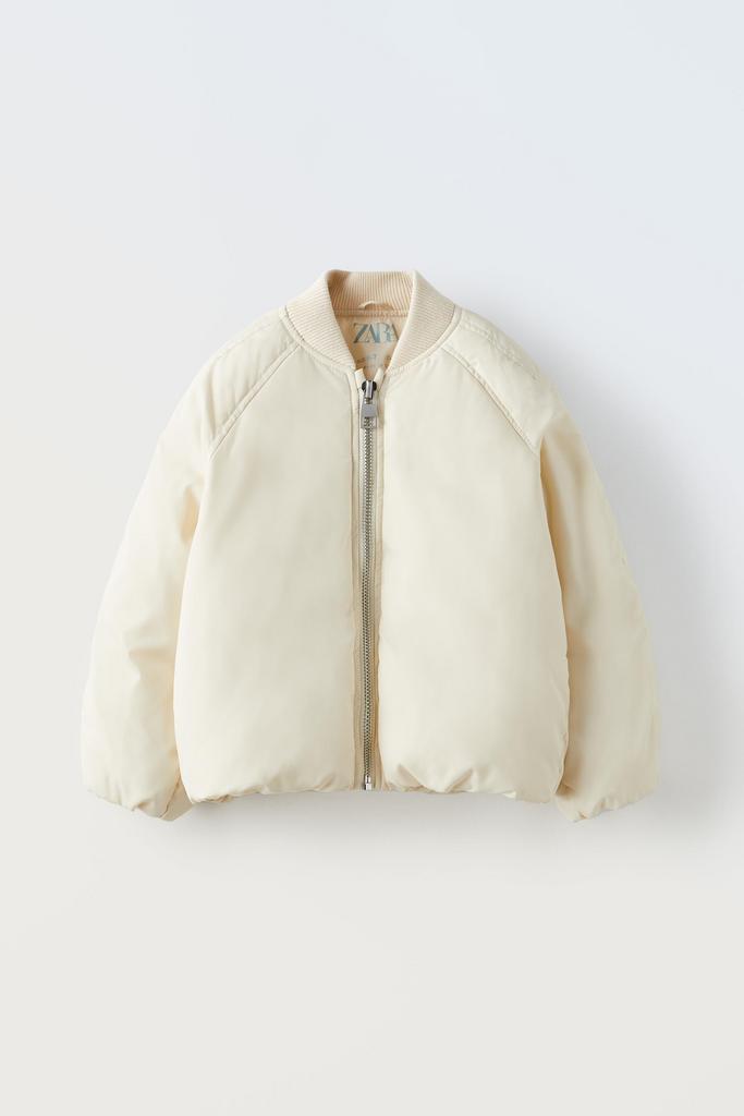 Куртка-бомбер із блискавкою Бежева