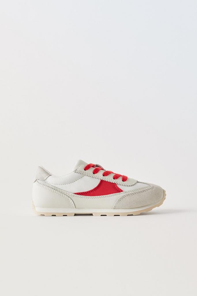 Шкіряні кросівки Білі з червоним