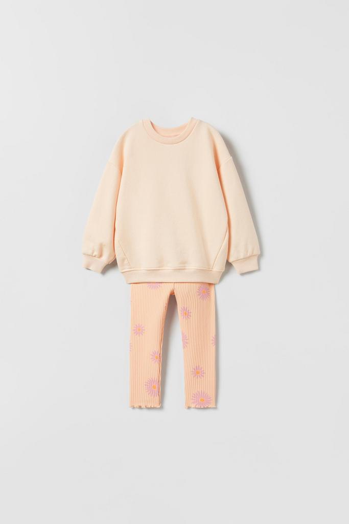 Комплект толстовки та легінсів Персиковий