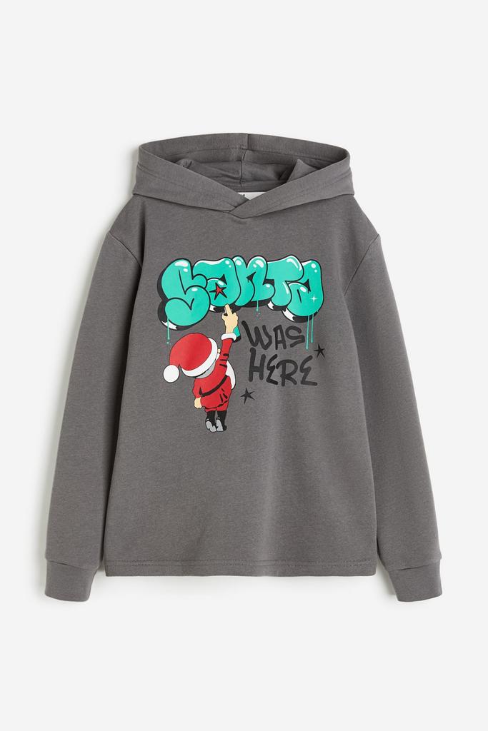 Худі з принтом "Санта" Сіре