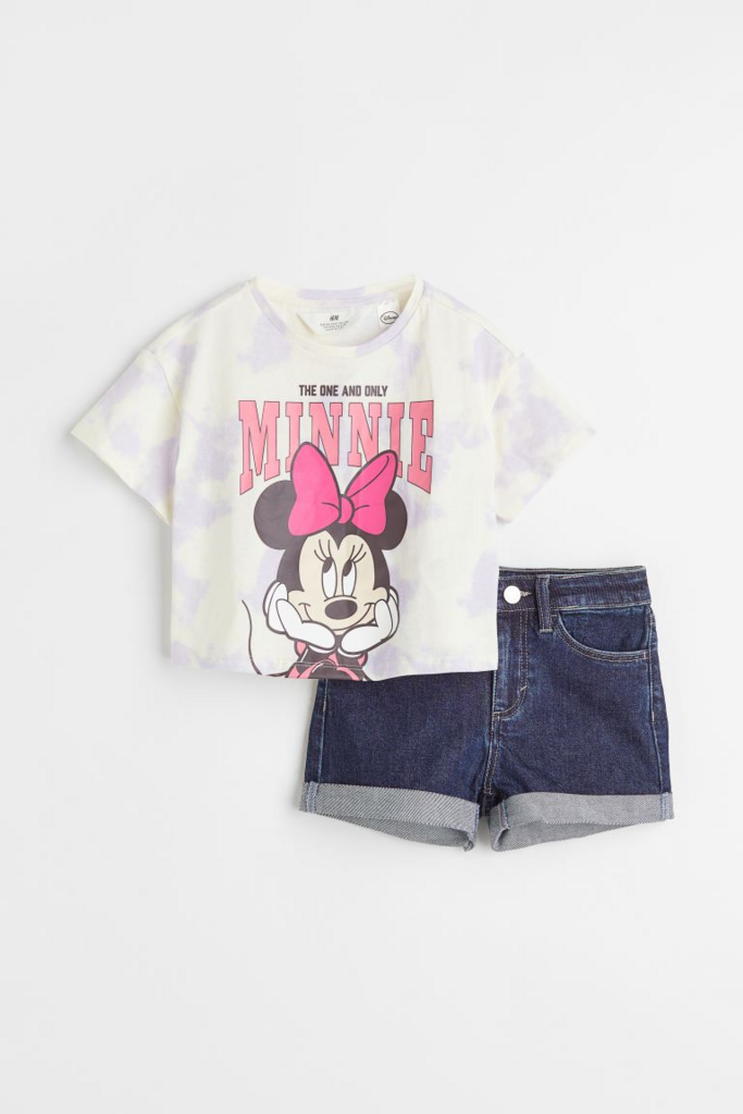 Комплект з 2 предметів з принтом "Мінні Маус" Різнокольоровий