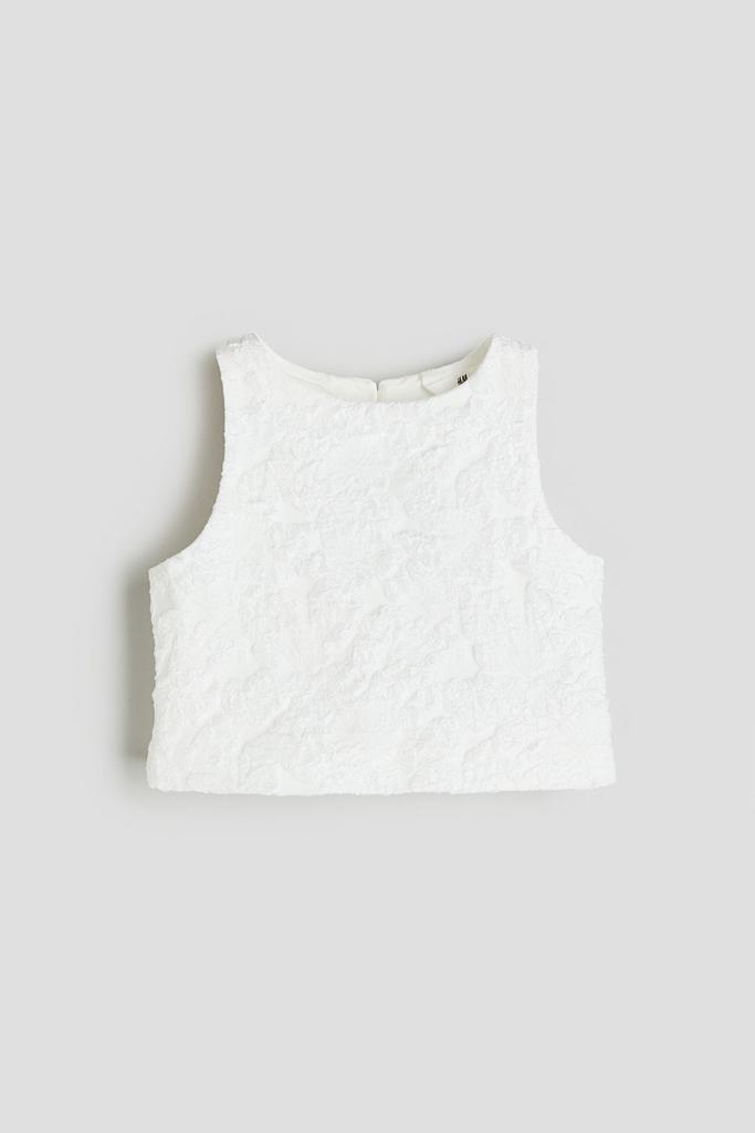 Топ з жакардового переплетення Білий