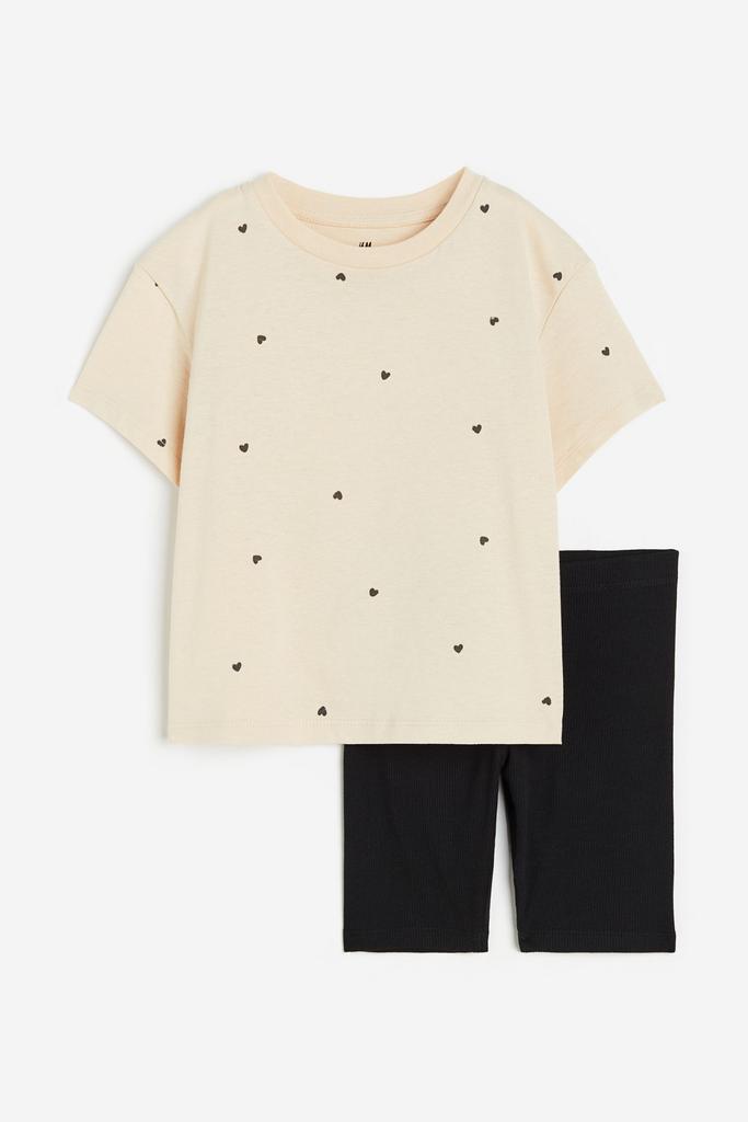 Комплект з 2-х предметів з джерсі Бежевий