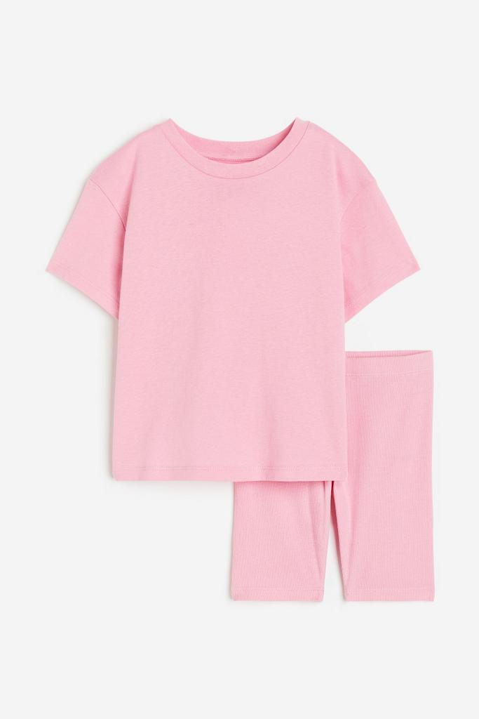 Комплект з 2 предметів з трикотажу Світло-рожевий