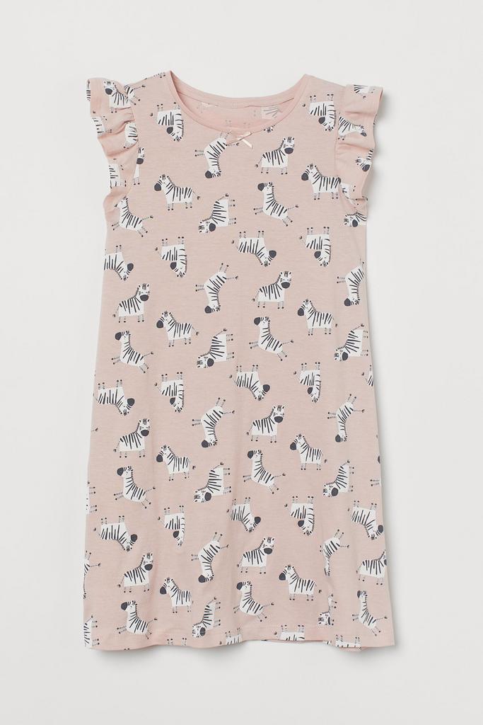 Нічна сорочка з принтом "Зебри" Світло-рожева