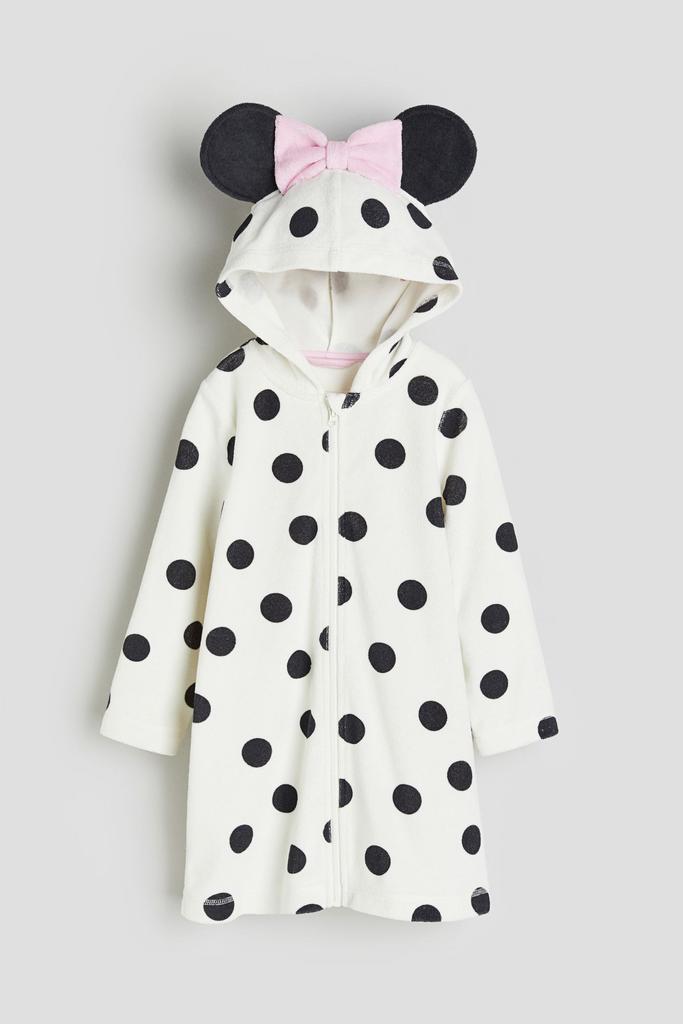 Махровий халат з принтом "Мінні Маус" Білий