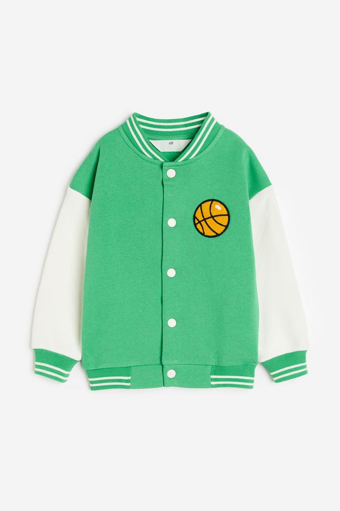 Бейсбольна куртка оверсайз Зелена