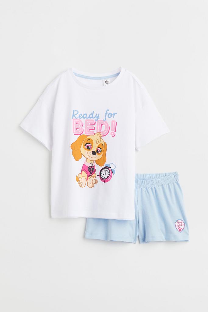Трикотажна піжама з принтом "Щенячий патруль" Біла