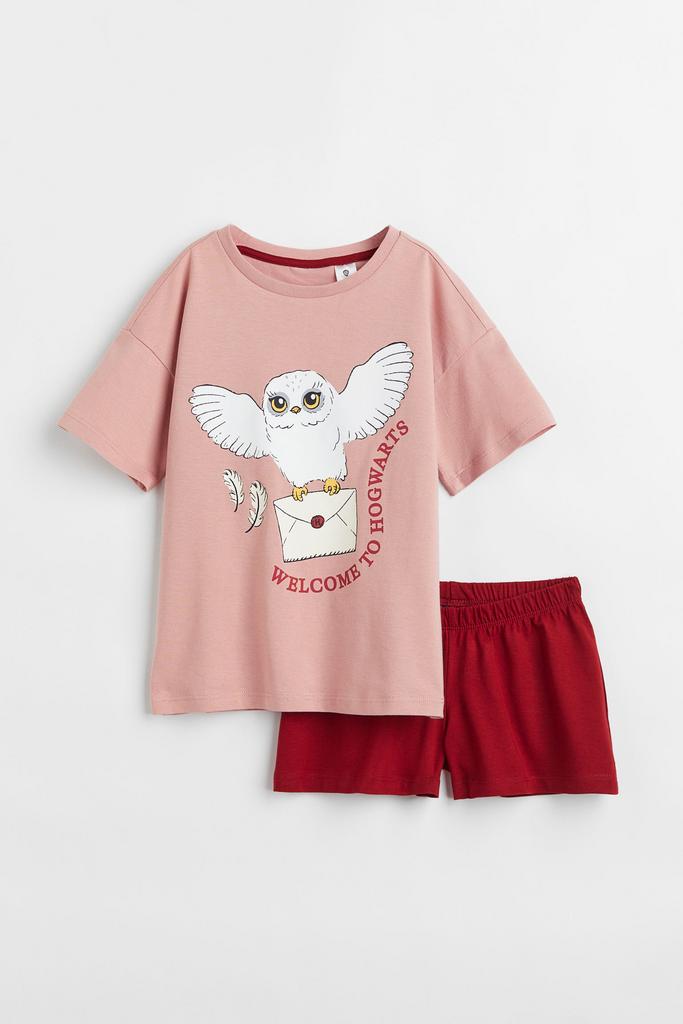 Трикотажна піжама з принтом "Гаррі Поттер" Рожева