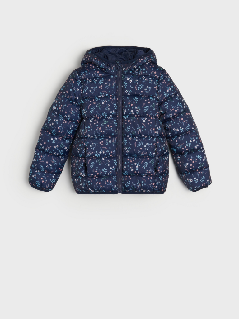 Стьобана куртка з візерунком Синя