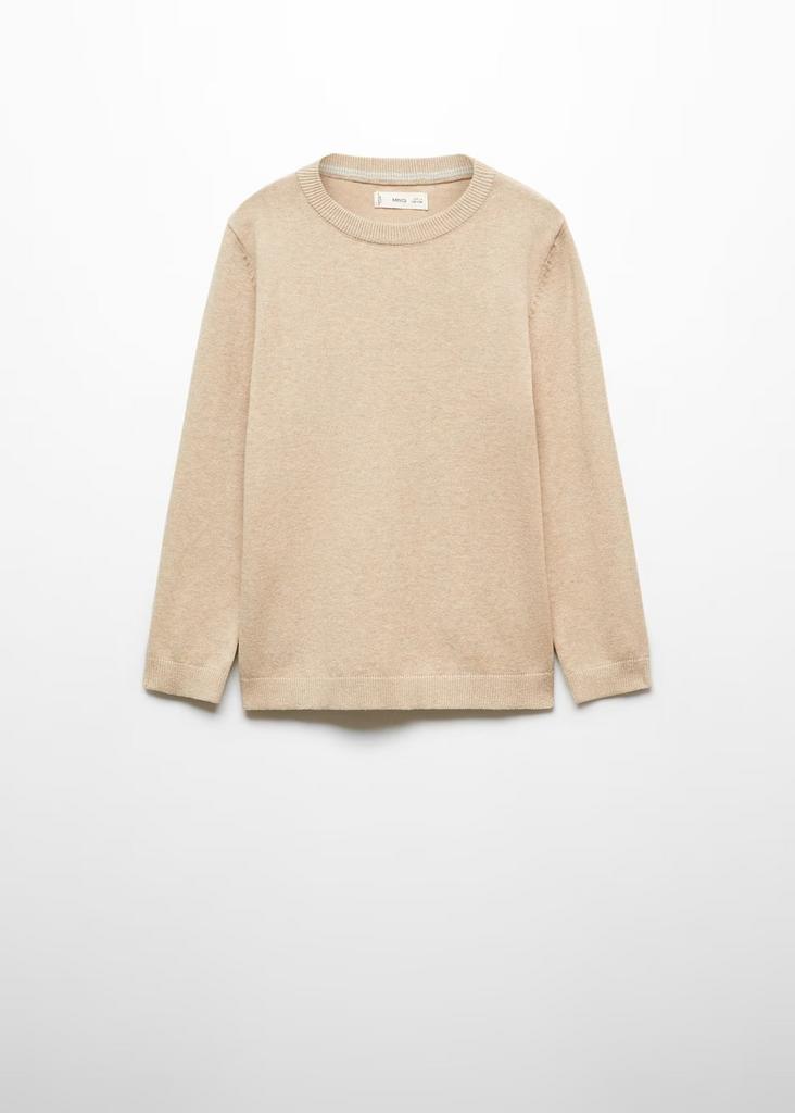 Класичний светр з круглим вирізом Бежевий