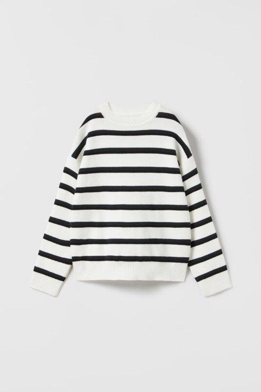 Светр у смужку Молочний