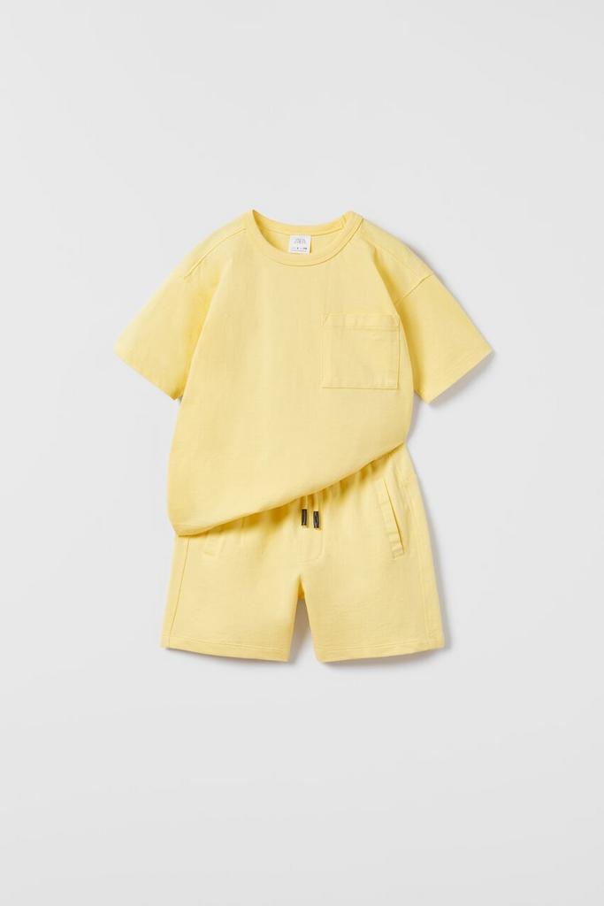 Комплект з футболки та шортів Світло-жовтий