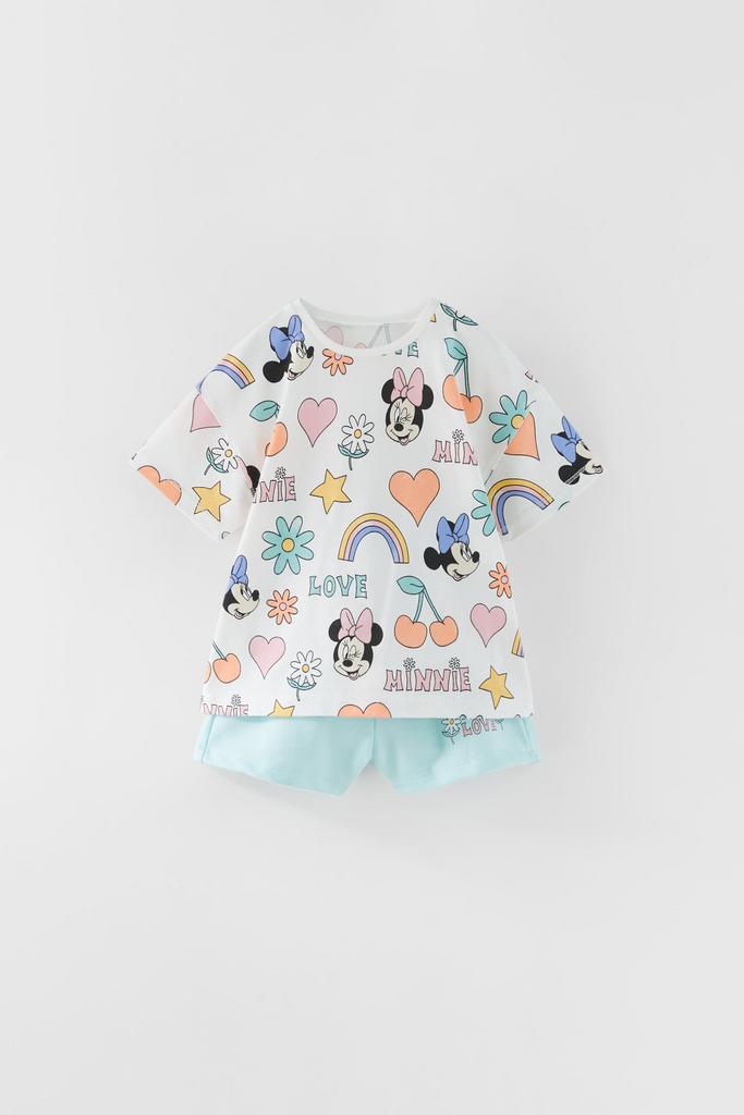 Комплект футболка та шорти з принтом Мінні Маус Білий