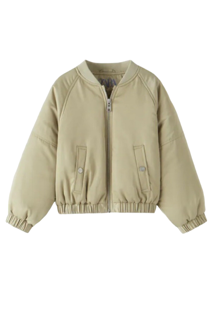 Куртка-бомбер із атласним ефектом Хакі