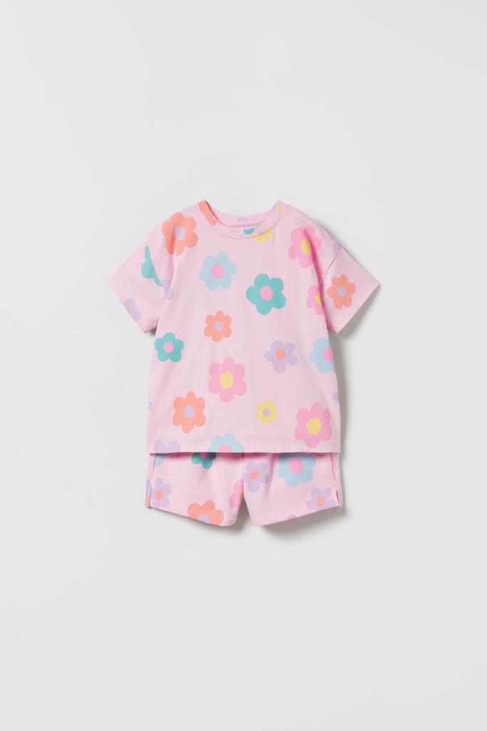 Комплект із квітковим принтом Рожевий
