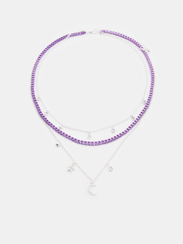 Намисто з кулонами Фіолетове