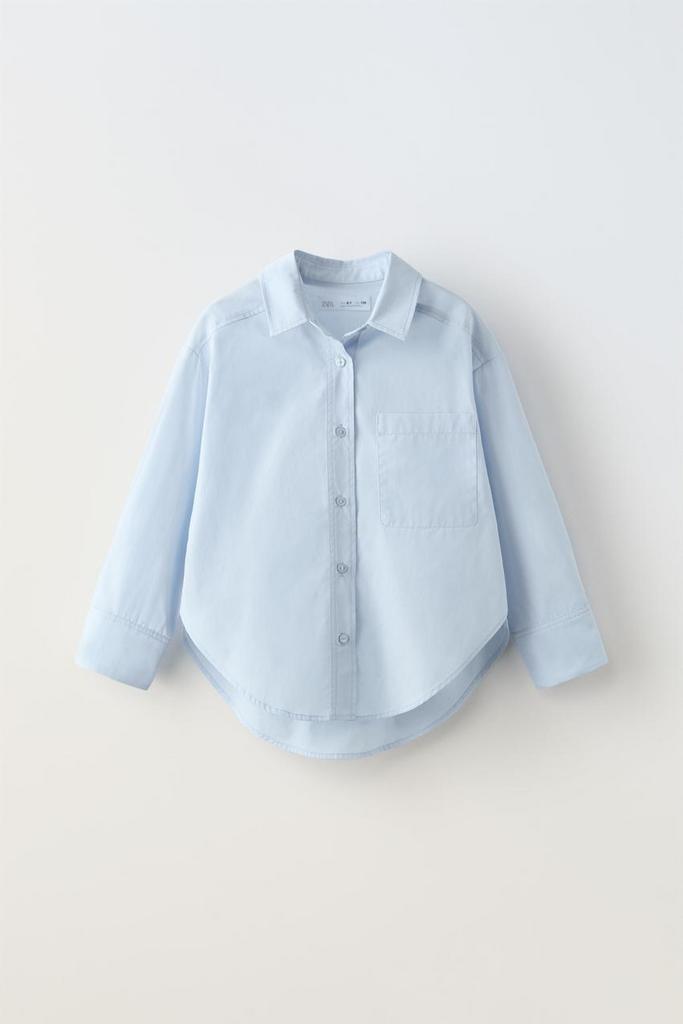 Поплінова сорочка Світло-синя