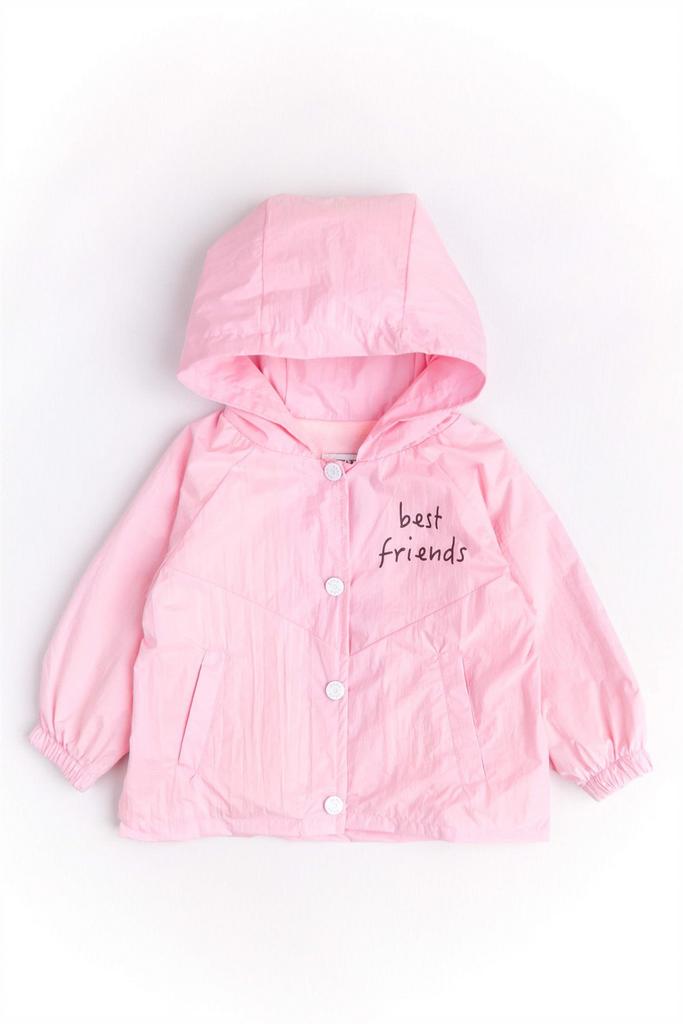 Плащ на ґудзиках з капюшоном Рожевий