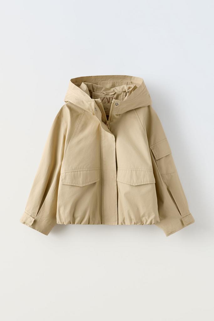 Коротка парка з капюшоном Коричнева