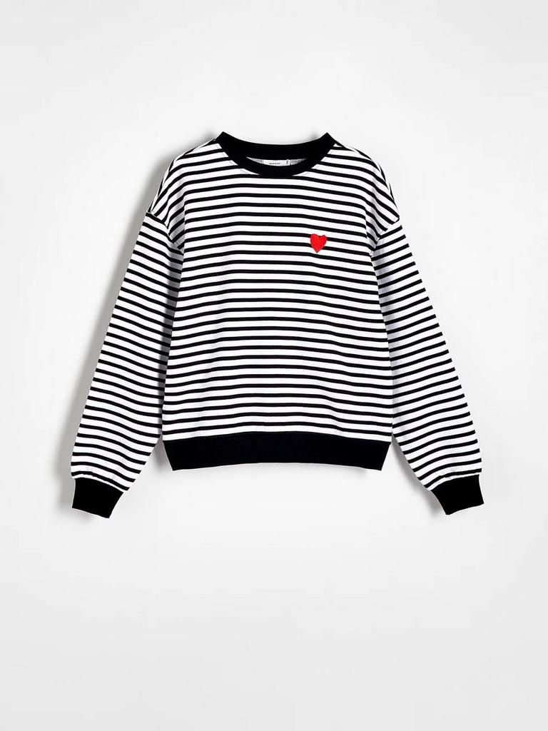 Світшот у смужку з вишивкою