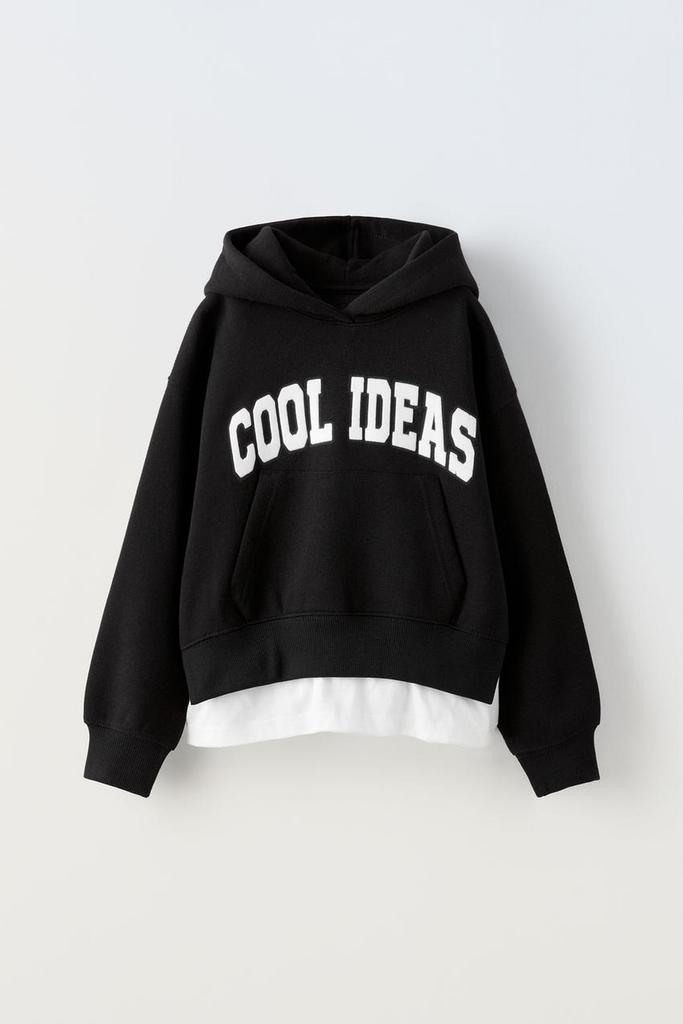 Костюм двійка з флокованим написом Чорний