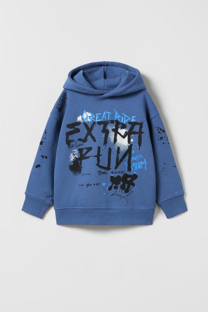 Худі з графіті Синій