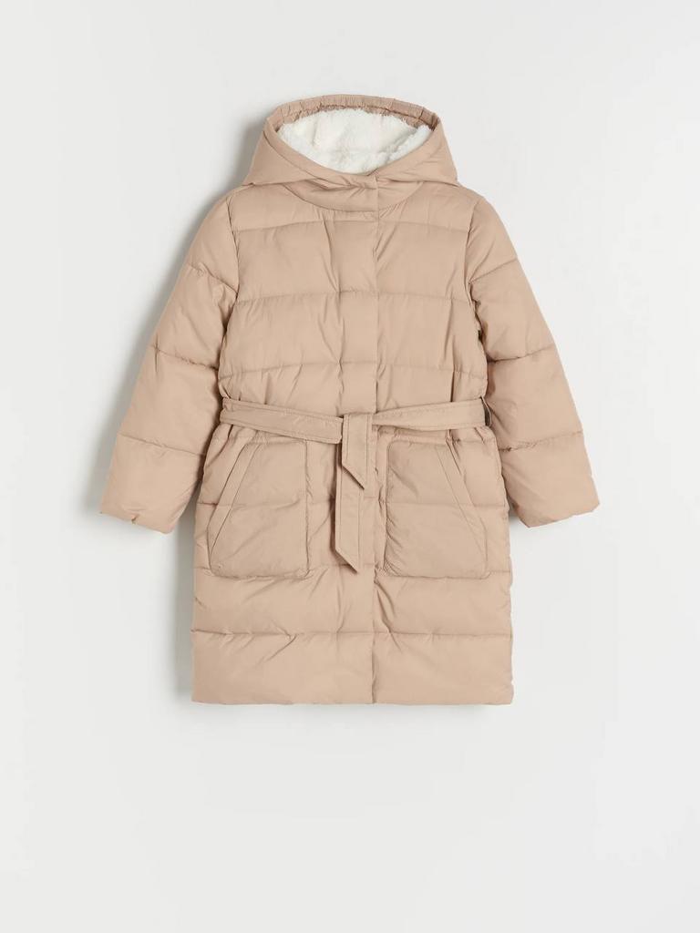 Стьобане пальто з палітуркою