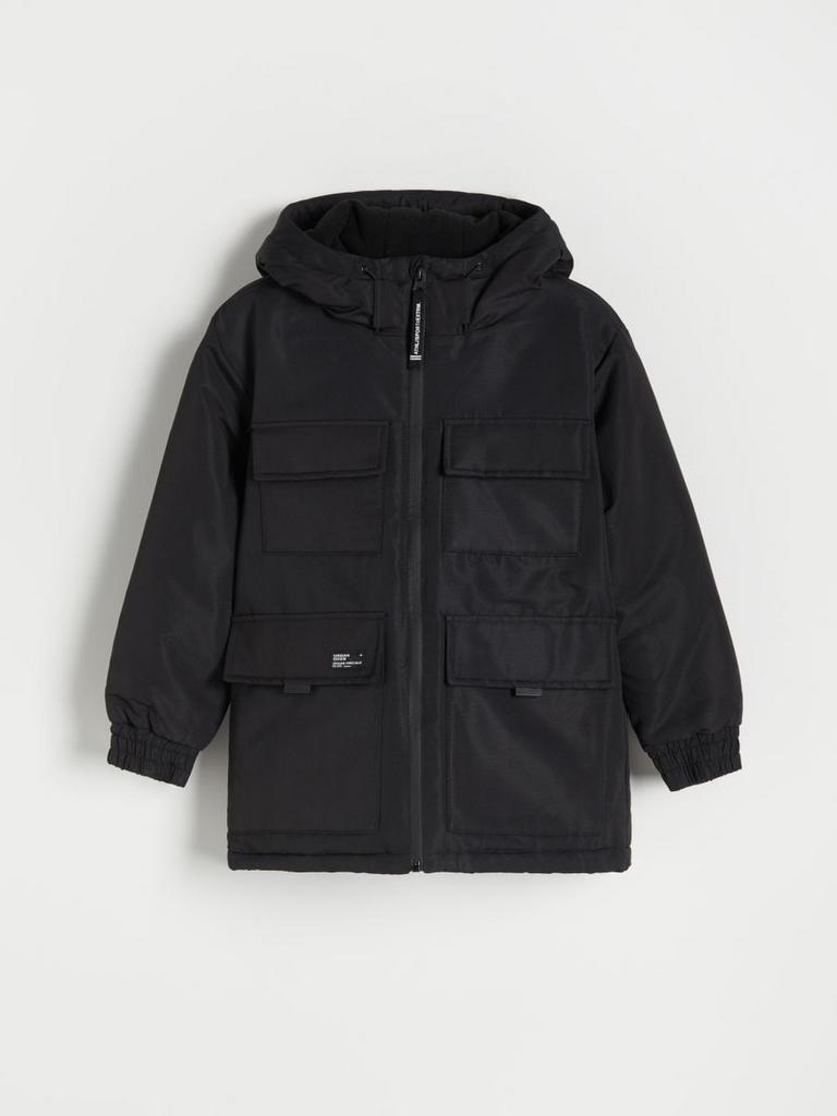 Куртка з утеплювачем із перероблених матеріалів Чорна