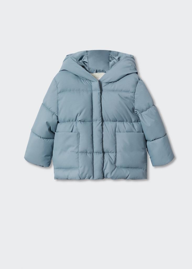 Стьобана куртка з капюшоном Блакитна