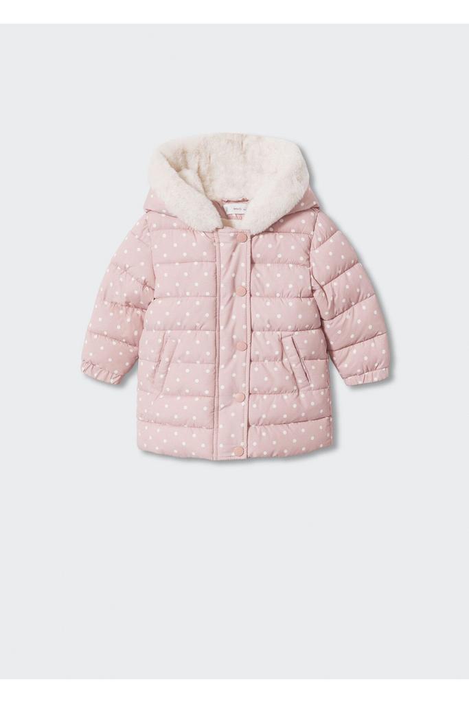 Стьобана куртка з капюшоном Рожева