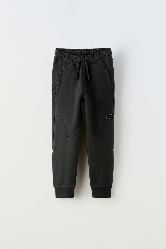 Плюшеві штани з виточками Чорні