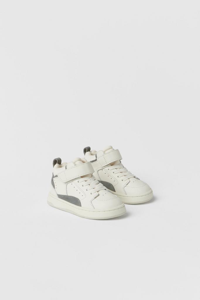 Високі шкіряні кросівки-снікерси Молочні