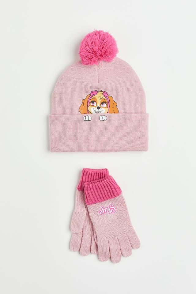 Трикотажний комплект шапка та рукавиці Skye Рожевий