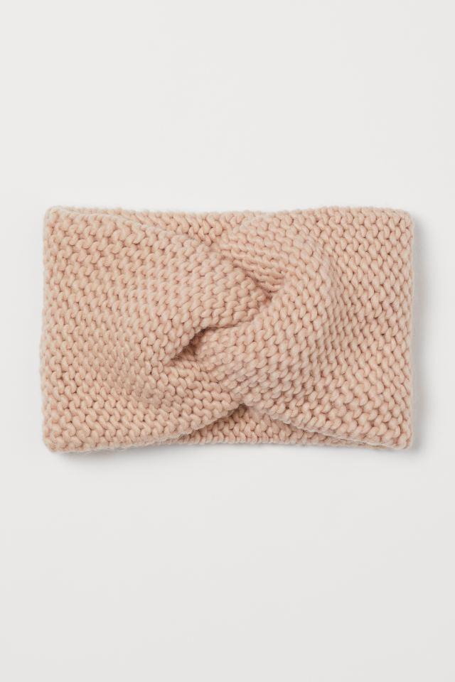 В'язана пов'язка Пудрово-рожева