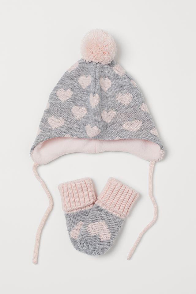 Комплект шапка та рукавиці Світло-сірий