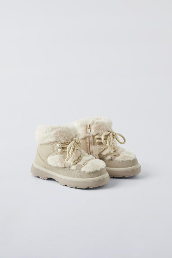 Комбіновані черевики зі штучним хутром