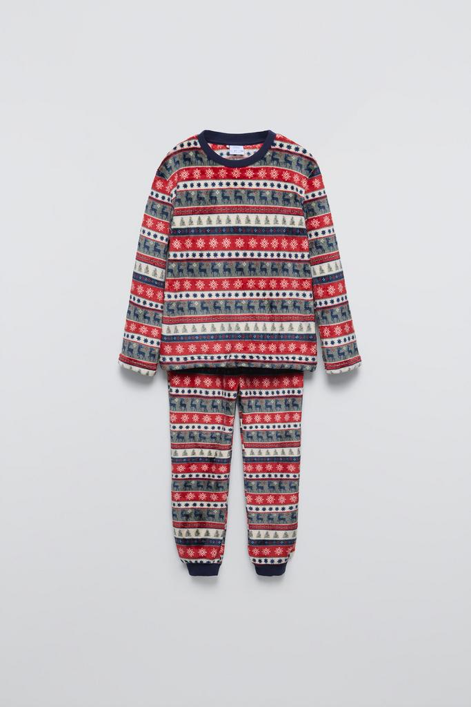 Флісова піжама з геометричним візерунком