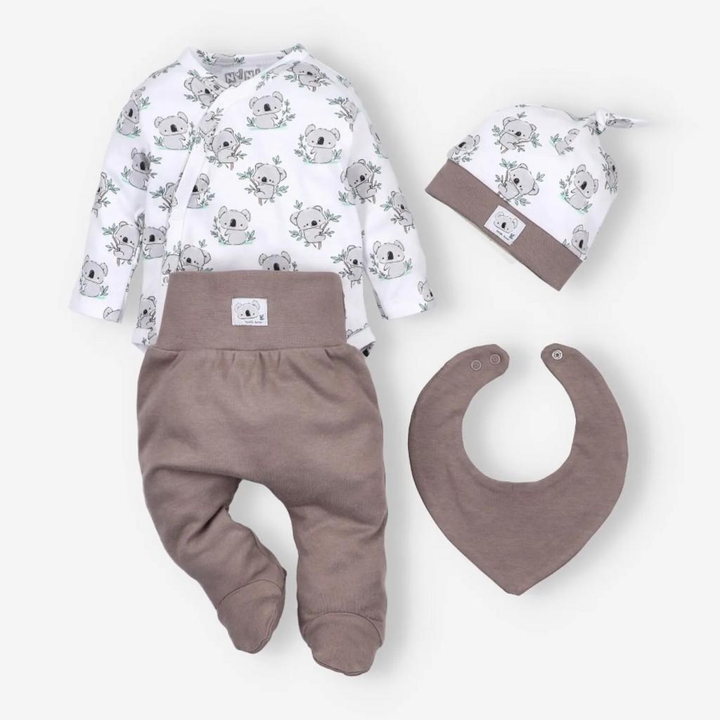 Набір для немовлят з чотирьох елементів Коричневий
