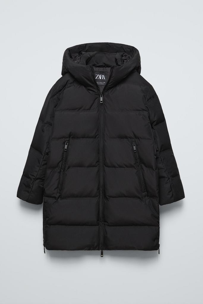 Довгий стьобаний пуховик із натуральним пухом