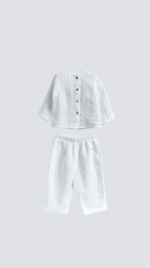 Лляний костюм Білий